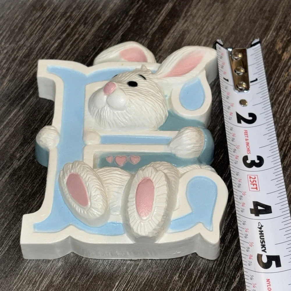 Vintage 1992 Burwood LOVE Wall Decor Nursery Kids Bunny Rabbits Easter Made USA